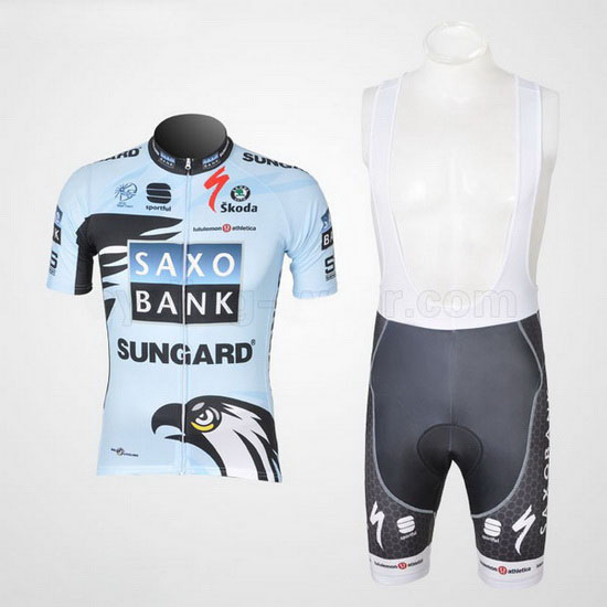 2011 Maillot SaxoBank Tirantes Mangas Cortas azul